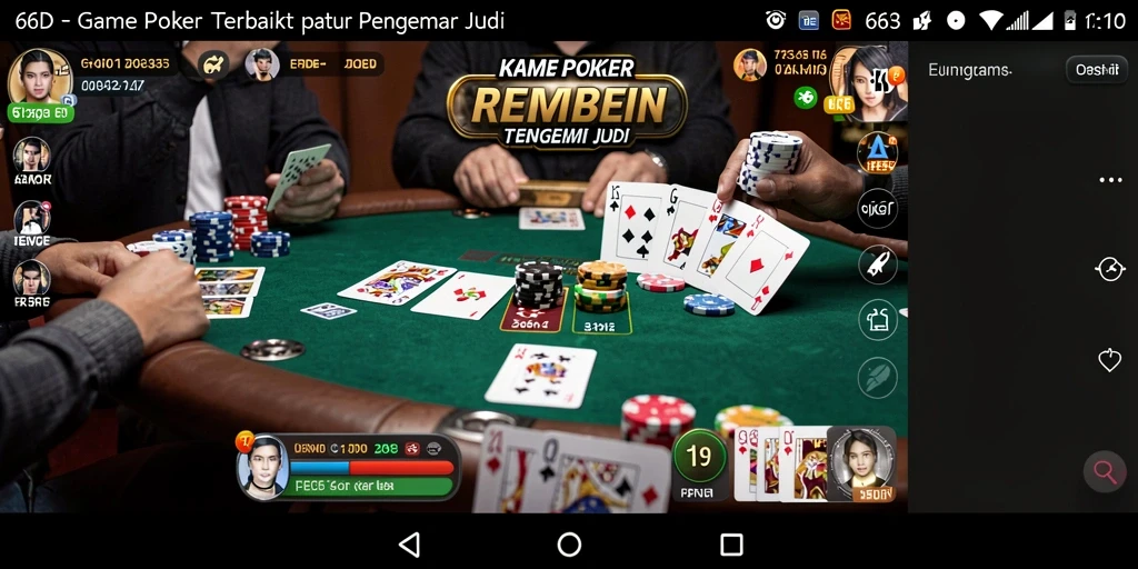 Tampilan gameplay Poker yang seru dan menantang di 66D.