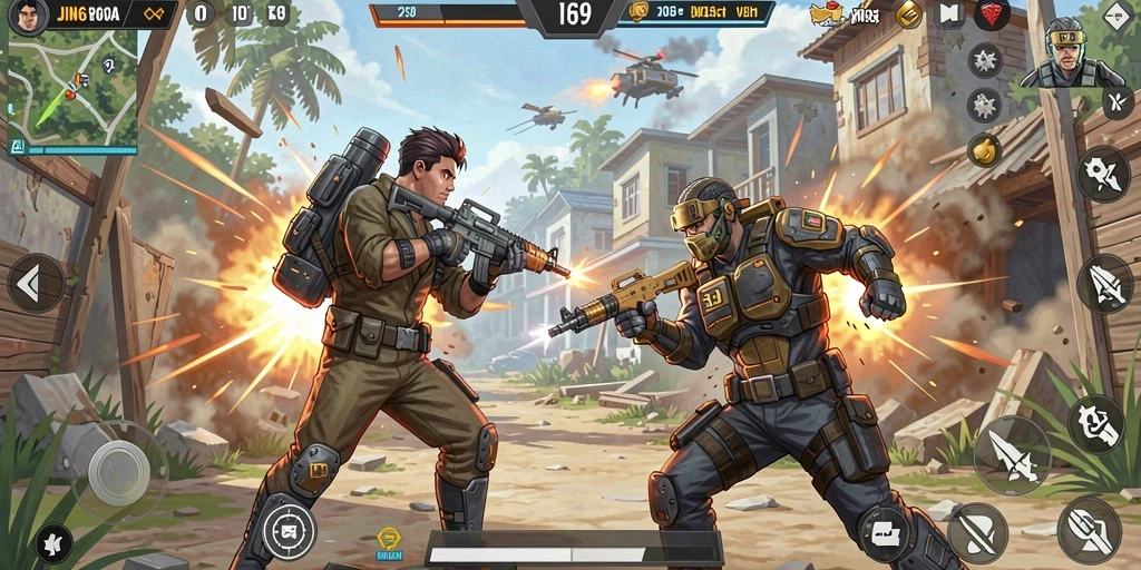 Gameplay intens JIN69 dalam pertempuran Battle Royale.
