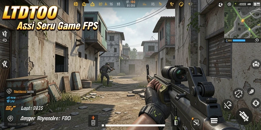 Tangkapan layar gameplay LTDTOTO menunjukkan aksi mendebarkan dalam pertempuran FPS.