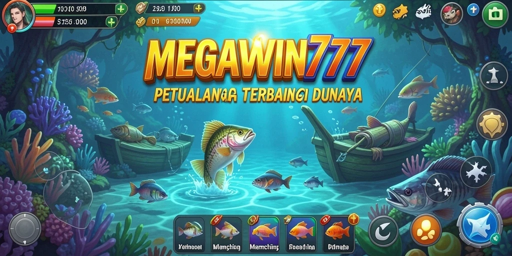 Screenshot gameplay MEGAWIN777 menampilkan aksi menangkap ikan yang seru.