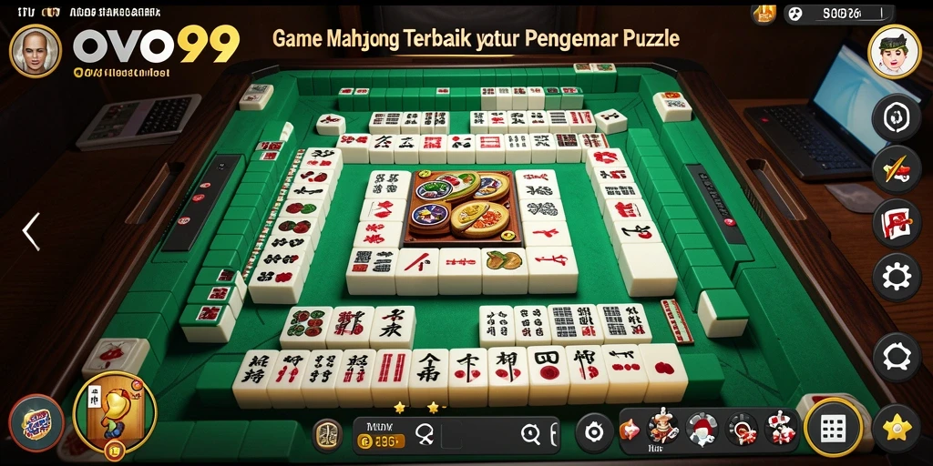 Tampilan indah gameplay Mahjong dalam OVO99 yang menarik.