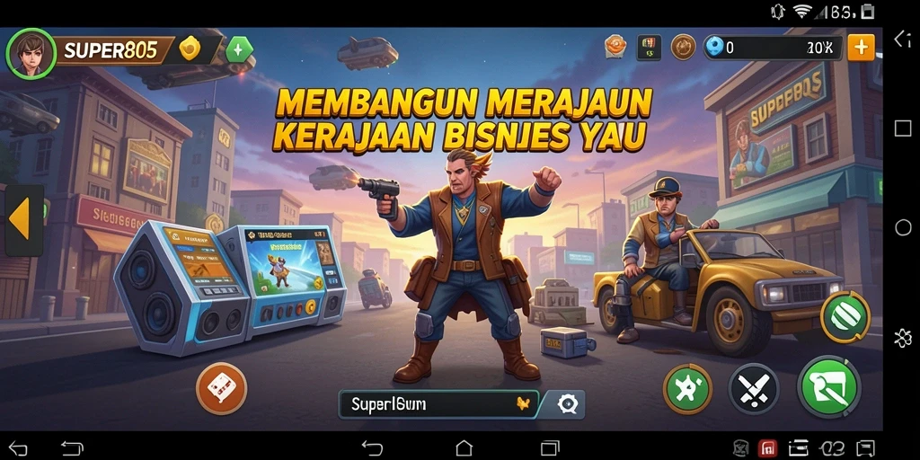 Screenshot utama SUPER805 menunjukkan gameplay Tycoon yang seru dan interaktif.