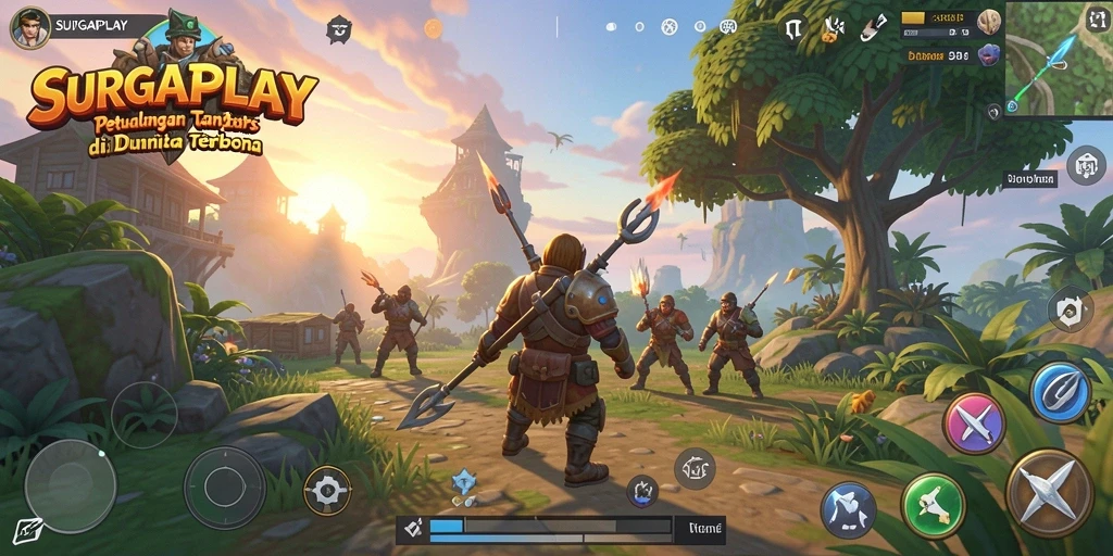 Tangkapan layar SURGAPLAY menampilkan gameplay Open World yang luas dan beragam.